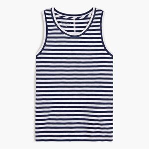 J. Crew Navy and White Striped Girlfriend Tank Top, Size 2X
